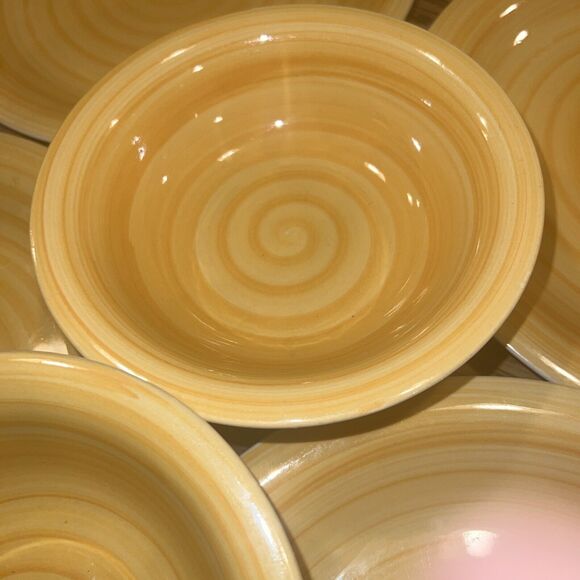 SIX PIECE Set Philippe Richard Golden Swirl - 4 Dinner Plates - 2 Cereal Bowls!! - Picture 2 of 9